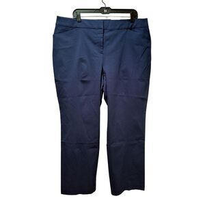 JM Collection Dress Pants Women’s 18W Navy Blue Curvy-Fit Straight-Leg Stretch